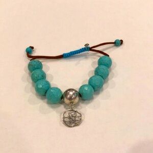 Silpada sterling silver and turquoise adjustable bracelet, new